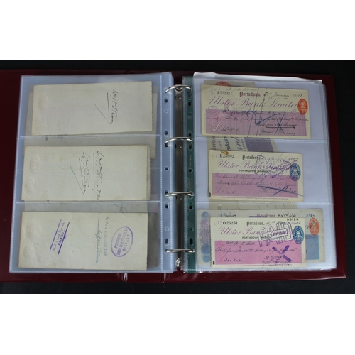 18 - Cheques (152), a collection of mainly Ulster Bank of Ireland cheques in an album, date range 1859 - ... 