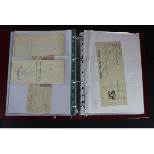 18 - Cheques (152), a collection of mainly Ulster Bank of Ireland cheques in an album, date range 1859 - ... 