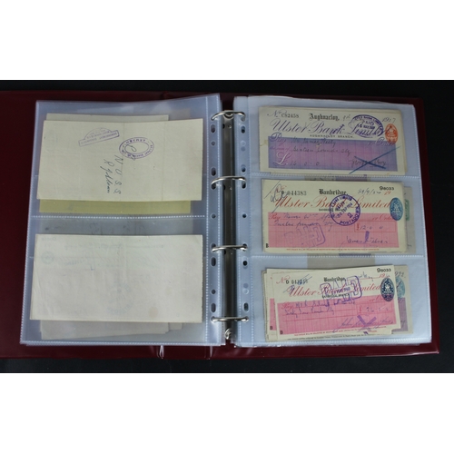 18 - Cheques (152), a collection of mainly Ulster Bank of Ireland cheques in an album, date range 1859 - ... 