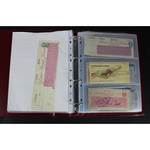 18 - Cheques (152), a collection of mainly Ulster Bank of Ireland cheques in an album, date range 1859 - ... 
