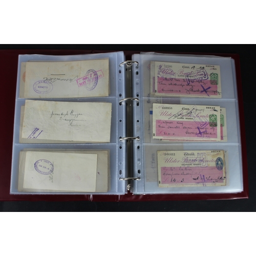 18 - Cheques (152), a collection of mainly Ulster Bank of Ireland cheques in an album, date range 1859 - ... 