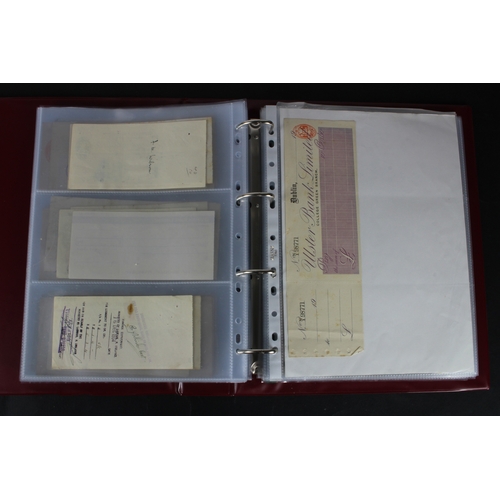 18 - Cheques (152), a collection of mainly Ulster Bank of Ireland cheques in an album, date range 1859 - ... 