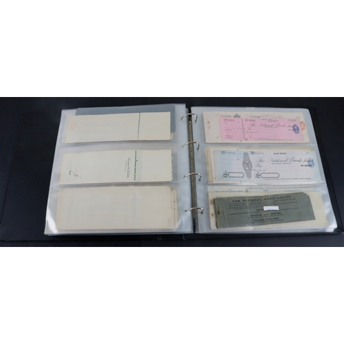 19 - Cheques (160+), a collection of large older cheques in album sorted into Countries of issue, the maj... 