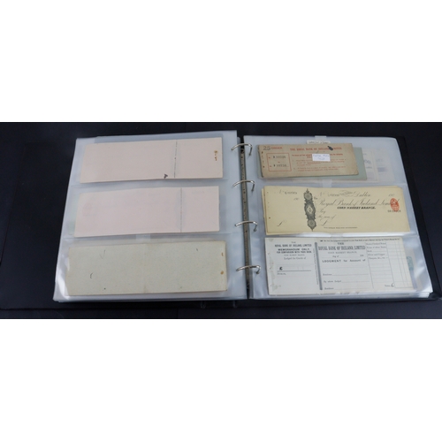 19 - Cheques (160+), a collection of large older cheques in album sorted into Countries of issue, the maj... 