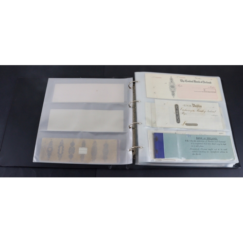 19 - Cheques (160+), a collection of large older cheques in album sorted into Countries of issue, the maj... 