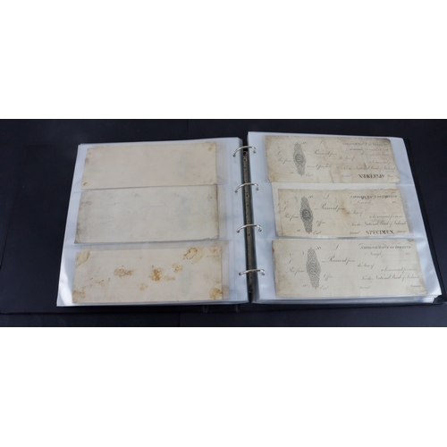 19 - Cheques (160+), a collection of large older cheques in album sorted into Countries of issue, the maj... 