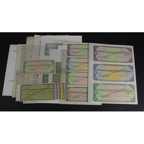 2 - Australia (23), English, Scottish and Australian Bank Limited SPECIMEN Travellers Cheques 1936 to 19... 