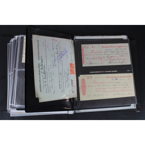 20 - Cheques (172), a collection of mainly Provincial Bank of Ireland cheques in an album, date range 184... 