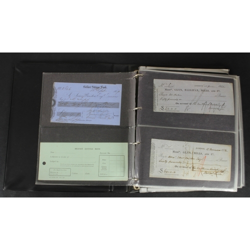 21 - Cheques (177), a collection of mainly Irish cheques in an album, the majority being Northern Banking... 