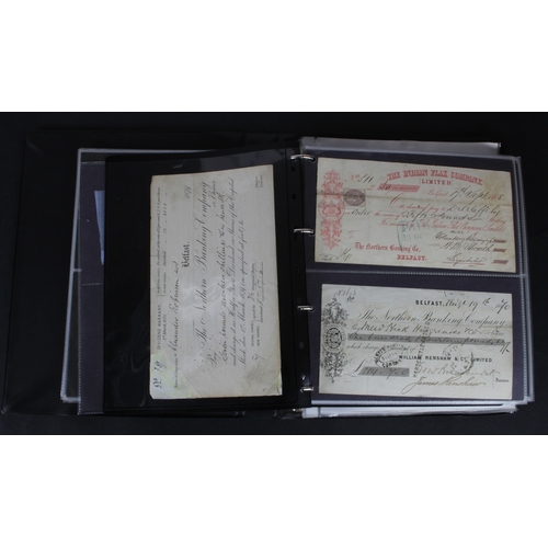 21 - Cheques (177), a collection of mainly Irish cheques in an album, the majority being Northern Banking... 