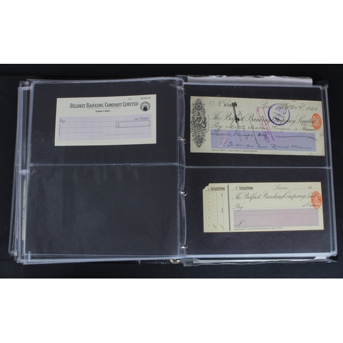 23 - Cheques (219), a collection of Belfast Banking Company cheques in an album, date range 1830 - 1970, ... 