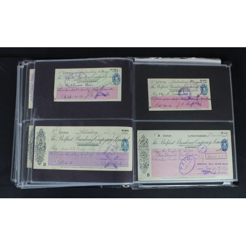 23 - Cheques (219), a collection of Belfast Banking Company cheques in an album, date range 1830 - 1970, ... 