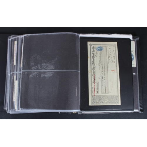 23 - Cheques (219), a collection of Belfast Banking Company cheques in an album, date range 1830 - 1970, ... 