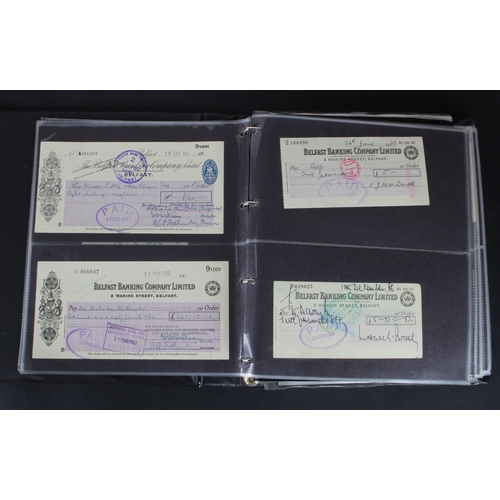 23 - Cheques (219), a collection of Belfast Banking Company cheques in an album, date range 1830 - 1970, ... 