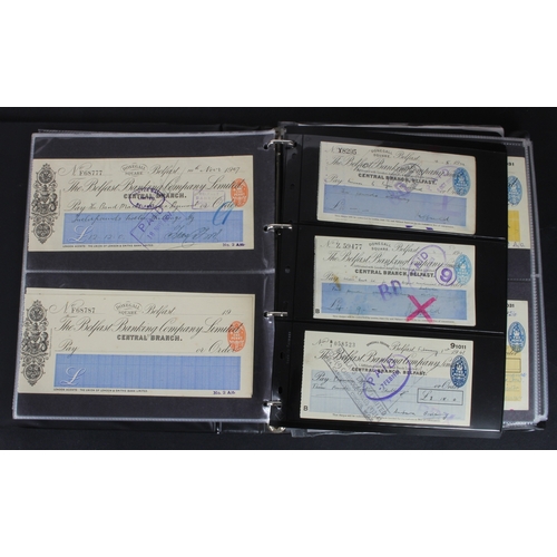 23 - Cheques (219), a collection of Belfast Banking Company cheques in an album, date range 1830 - 1970, ... 