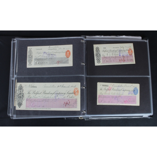 23 - Cheques (219), a collection of Belfast Banking Company cheques in an album, date range 1830 - 1970, ... 