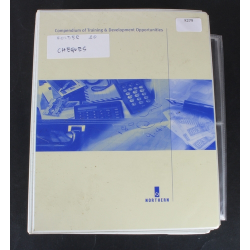 24 - Cheques (229), a collection of Ulster Bank of Ireland cheques in an album, date range 1857 - 2000, i... 