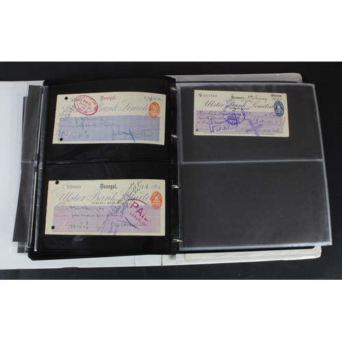 24 - Cheques (229), a collection of Ulster Bank of Ireland cheques in an album, date range 1857 - 2000, i... 