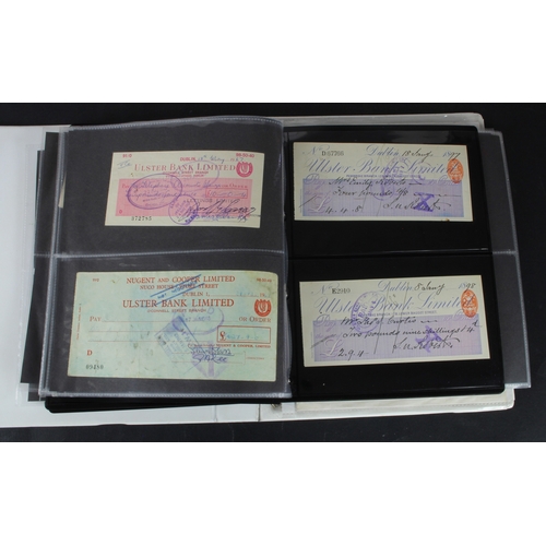 24 - Cheques (229), a collection of Ulster Bank of Ireland cheques in an album, date range 1857 - 2000, i... 