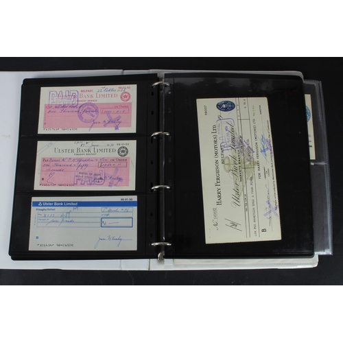 24 - Cheques (229), a collection of Ulster Bank of Ireland cheques in an album, date range 1857 - 2000, i... 