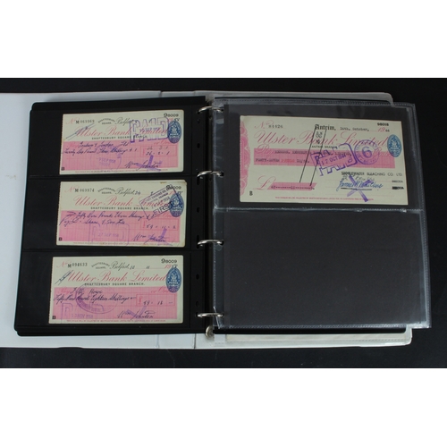24 - Cheques (229), a collection of Ulster Bank of Ireland cheques in an album, date range 1857 - 2000, i... 