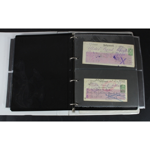 24 - Cheques (229), a collection of Ulster Bank of Ireland cheques in an album, date range 1857 - 2000, i... 