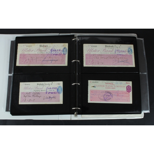24 - Cheques (229), a collection of Ulster Bank of Ireland cheques in an album, date range 1857 - 2000, i... 