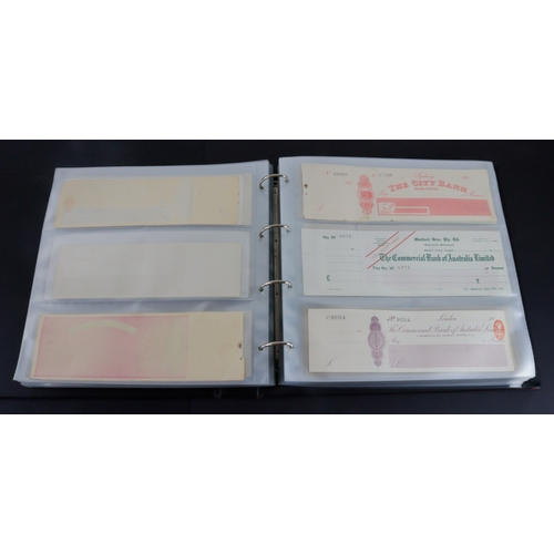 26 - Cheques (262+), a collection of large older cheques in album sorted into Countries of issue, the maj... 