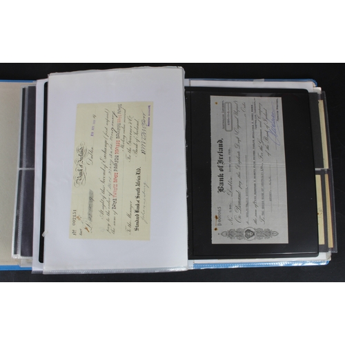 27 - Cheques (264), a collection of mainly Irish cheques in an album, the majority being Bank of Ireland ... 
