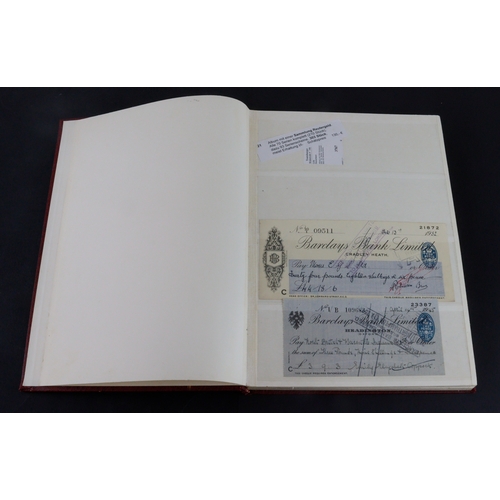 28 - Cheques (40), collection in an album including Capital & Counties Bank 1892, National Bank of Scotla... 