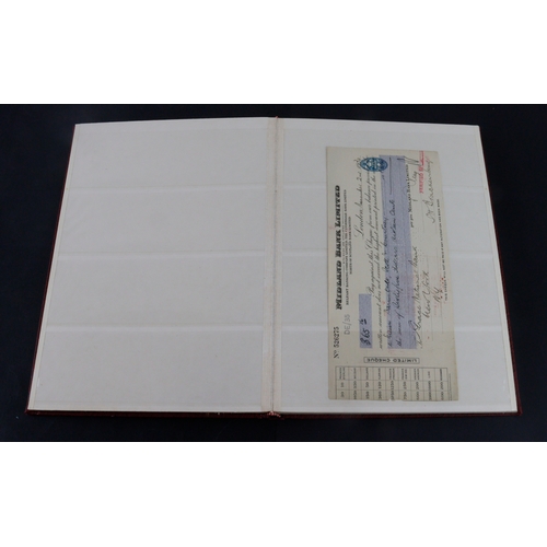 28 - Cheques (40), collection in an album including Capital & Counties Bank 1892, National Bank of Scotla... 