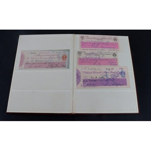 28 - Cheques (40), collection in an album including Capital & Counties Bank 1892, National Bank of Scotla... 