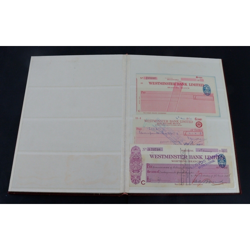 28 - Cheques (40), collection in an album including Capital & Counties Bank 1892, National Bank of Scotla... 