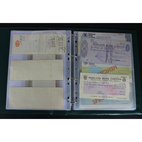 29 - Cheques (64), a collection of mainly British cheques in an album, date range 1832 - 1998, including ... 