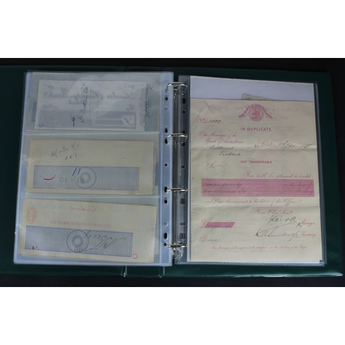 29 - Cheques (64), a collection of mainly British cheques in an album, date range 1832 - 1998, including ... 