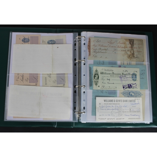 29 - Cheques (64), a collection of mainly British cheques in an album, date range 1832 - 1998, including ... 