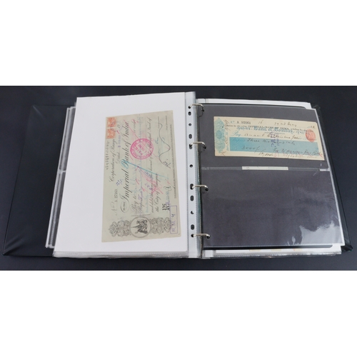 31 - Cheques (95), a collection in an album of mainly India cheques including Allahabad Bank Limited, Ban... 