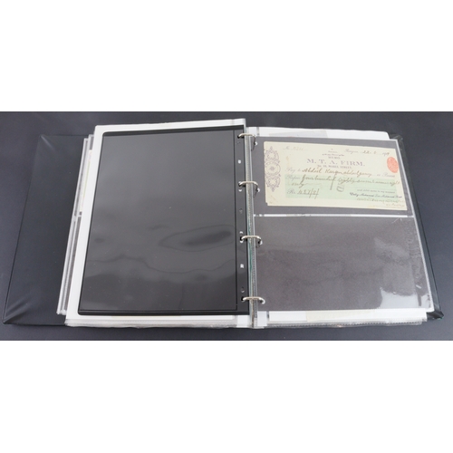 31 - Cheques (95), a collection in an album of mainly India cheques including Allahabad Bank Limited, Ban... 