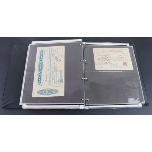 31 - Cheques (95), a collection in an album of mainly India cheques including Allahabad Bank Limited, Ban... 