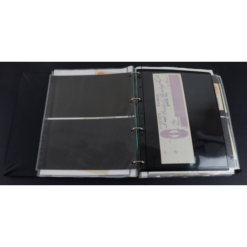 31 - Cheques (95), a collection in an album of mainly India cheques including Allahabad Bank Limited, Ban... 