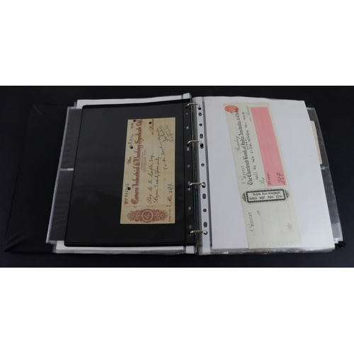 31 - Cheques (95), a collection in an album of mainly India cheques including Allahabad Bank Limited, Ban... 
