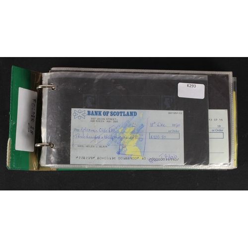 32 - Cheques and receipts (129), a collection of Scottish mainly cheques and receipts in an album, includ... 