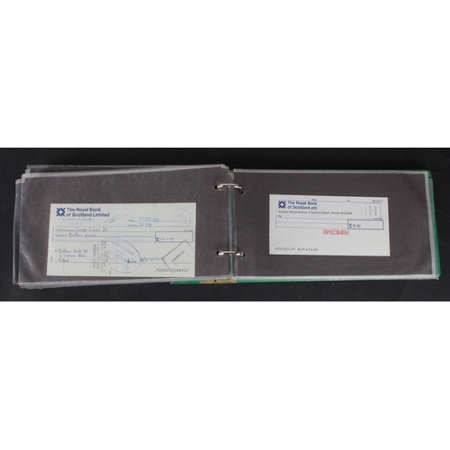 32 - Cheques and receipts (129), a collection of Scottish mainly cheques and receipts in an album, includ... 