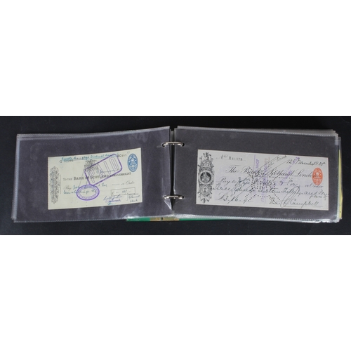 32 - Cheques and receipts (129), a collection of Scottish mainly cheques and receipts in an album, includ... 
