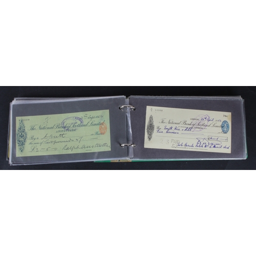 32 - Cheques and receipts (129), a collection of Scottish mainly cheques and receipts in an album, includ... 