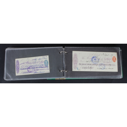 32 - Cheques and receipts (129), a collection of Scottish mainly cheques and receipts in an album, includ... 