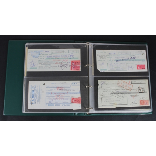 34 - Cheques and Travellers Cheques (107), an album of cheques from the 1800's, 40 British Banks and 50 F... 