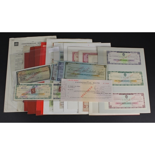 4 - Australia (33), a group of SPECIMEN travellers cheques, Commercial Bank of Australia, National Bank ... 