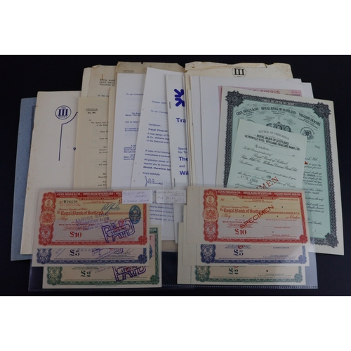 41 - Paper Ephemera, Royal Bank of Scotland, Glyn Mills & Co., Williams Deacon's Bank Ltd, SPECIMEN Lette... 