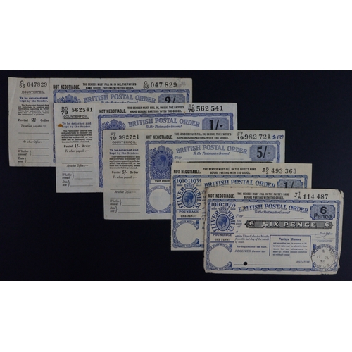 42 - Postal Orders (5), King George V and VI, including 2 x 1935 Silver Jubilee issues